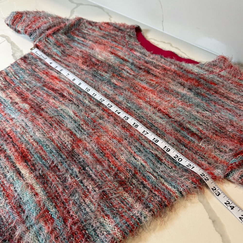 Anthropologie women's size medium long sleeve sweater cozy soft pink multi color - Picture 10 of 12